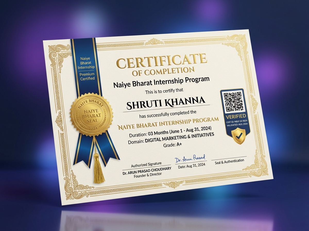Naiye Bharat Official Verified Internship Certificate
